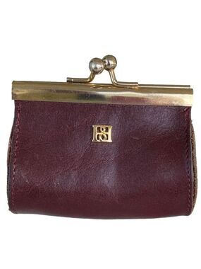 Vintage Borelli Coin Purse Brown Leather OS